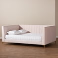 thumbnail image 6 of Baxton Studio Oksana Modern Contemporary Glam and Luxe Light Pink Velvet Fabric Upholstered and Gold Finished Queen Daybed, 6 of 8