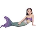 thumbnail image 4 of 4PCS Mermaid Tails for Swimming for Girls Kids Mermaid Swimsuit Costume Princess Bikini Set Bathing Suits_Special Gift, 4 of 5