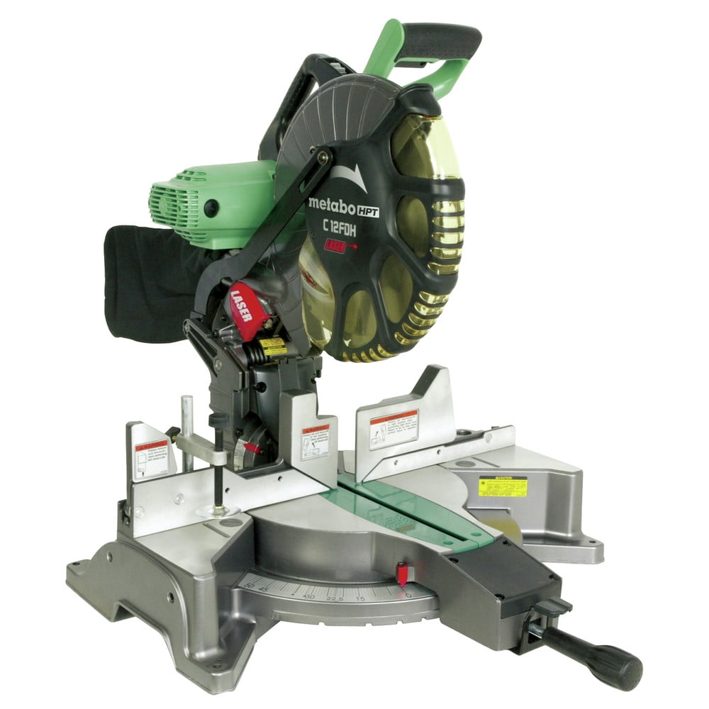 pariteit Petulance dubbele Metabo HPT C12FDHS 15 Amp Dual Bevel 12 in. Corded Miter Saw with Laser  Guide - Walmart.com