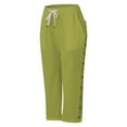 thumbnail image 2 of Outfmvch Capri Pants for Women Cropped Lounge Trousers Cotton Linen Pants Loose for Women Petite Straight Wide Leg Cropped Linen Pants Women Linen Palazzo Trousers Mint Green S-2XL, 2 of 5