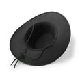 thumbnail image 6 of Cowboy Hat, Sun Hat Faux Felt Leather Suede Travel Cap Western Hat Outdoor Sun Protect Black, 6 of 7