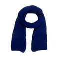 thumbnail image 3 of MIASHUI Unisex Knitted Scarf, Winter Warm Scarf with Fringe, Soft Solid Color Scarf for Men and Women, Thick Scarf for Cold Weather Dark Blue, 3 of 3