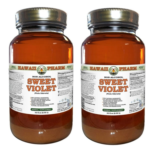 Sweet Violet (Viola Odorata) Glycerite, Organic Dried Leaf AlcoholFree