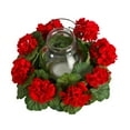 thumbnail image 3 of Nearly Natural 16" Red Geranium Artificial Flower Candelabrum, 3 of 6