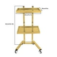 thumbnail image 2 of Portable Beauty Hair Cart with 2 Shelves, Stainless Steel Foldable Trolley for Salon, Office, Classroom, 2 of 8