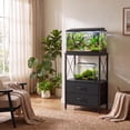 thumbnail image 3 of Heavy-Duty Metal Aquarium Stand for 5-10 Gallon Fish Tank, Turtle or Reptile Terrarium with 2 Fabric Drawers, 2-Tier Storage Shelf, Modern Wood-Grain Finish, 3 of 8