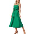 thumbnail image 4 of INSPIRE CHIC Women's 2024 Summer Boho Maxi Dress Casual Sleeveless Spaghetti Strap Tied Waist Flowy Long Maxi Dress M Green, 4 of 5