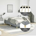 thumbnail image 4 of vidaXL Twin XL Bed Frame, Fabric Upholstered Platform Bed Frame, Light Gray, No Mattress, 4 of 9