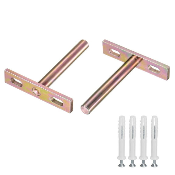 Uxcell 2-Pack Floating Shelf Brackets, 3 Inch Blind Shelf Supports for Shelf Support with Screw Included [Gold]