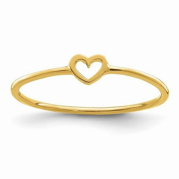 Finest Gold 14K Yellow Gold Polished Heart Ring - Size 7