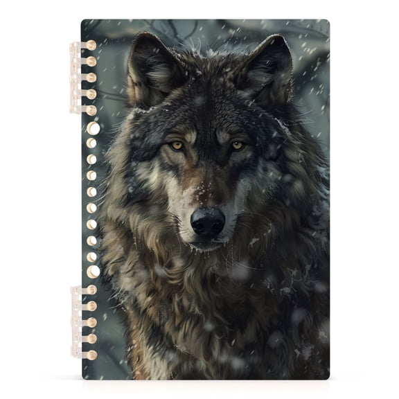 Winter Lone Wolf Spiral Journal Notebook College Ruled Notebook 8.3" x 5.7" A5 Lined Thick Paper Page