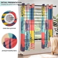 thumbnail image 5 of Sheer Curtains Grommet Drapes Window Treatments Light Filtering for Bedroom Living Room 2 Panels 42" x 63" Colorful Block Doodle, 5 of 7