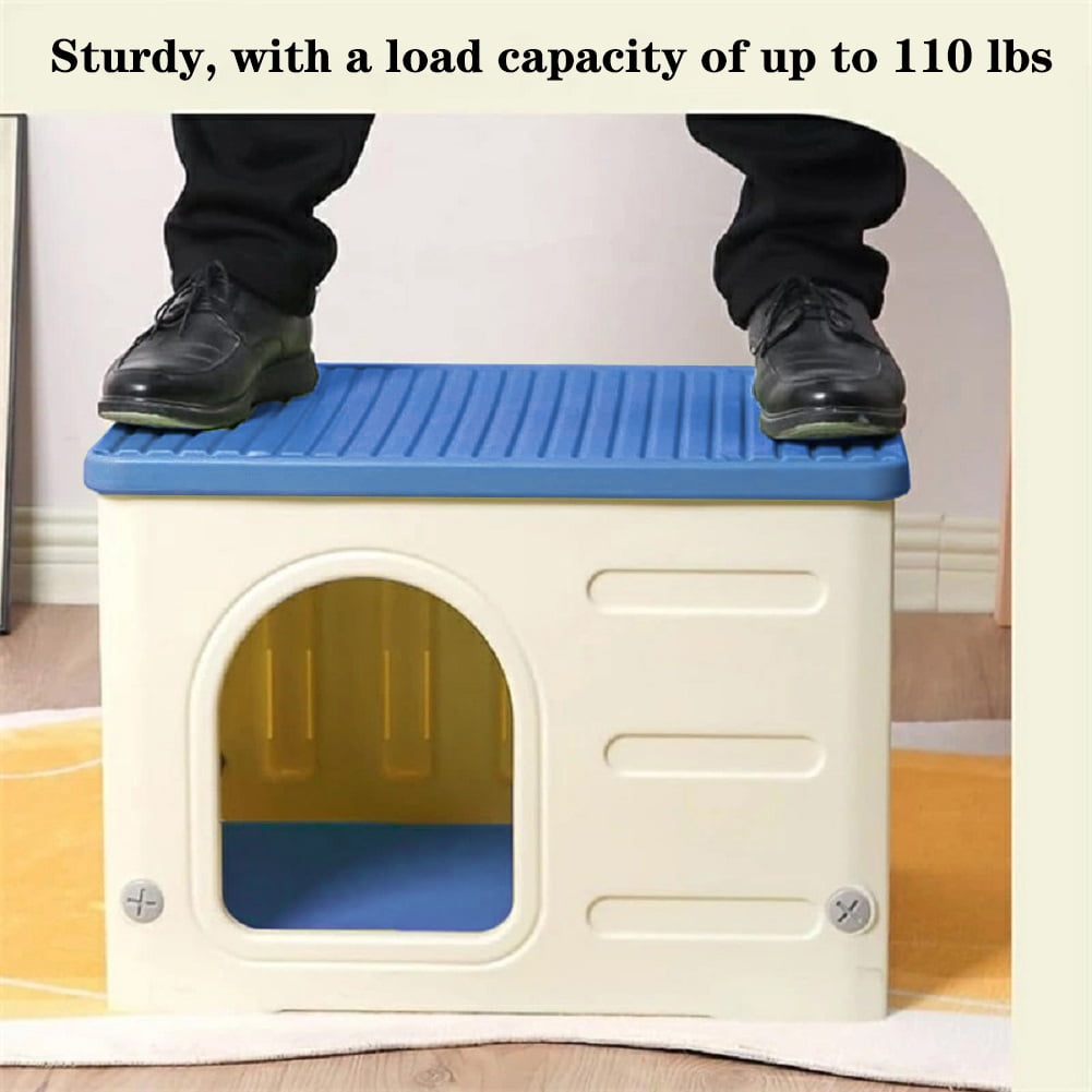 Pempet Plastic Cat House Waterproof Cat Shelter for Outdoor Indoor
