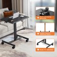 thumbnail image 5 of Small Standing Desk Adjustable Height, Mobile Stand Up Desk with 2 Lockable Wheels, Portable Rolling Laptop Computer Desk for Home, Height 28.5"-42.5", Black, 5 of 6