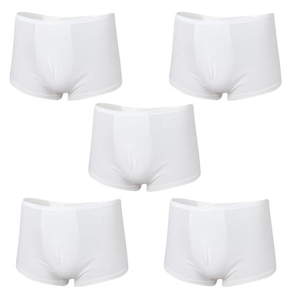 5Pack Mens White Regular Absorbency Washable Reusable Incontinence XL