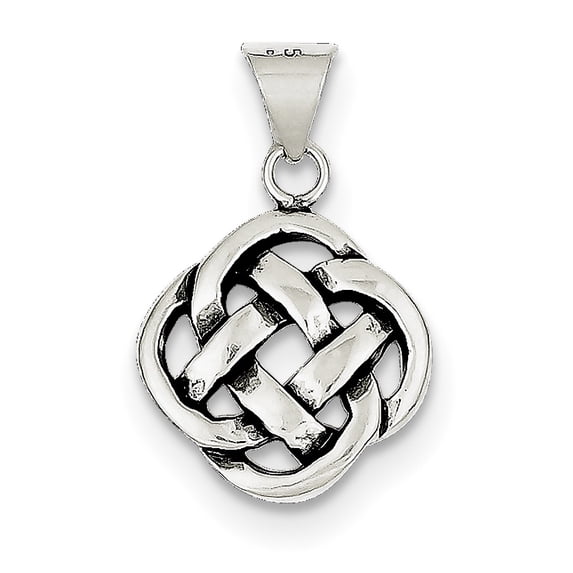 Sterling Silver Antiqued Celtic Knot Pendant (22 X 12) Made In India qc7007