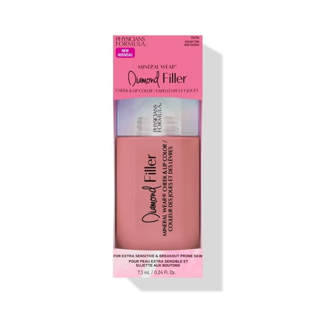 Tinta para labios y mejillas Physicians Formula Mineral wear diamond filler cheek and lip color radiant pink hipoalergenico 7.3 ml