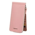 thumbnail image 2 of LAVA Leather Wallets for Women Men RFID Blocking Slim Bofild Purse Card Holder with Zipper Pocket Phone Wallet Pink, 2 of 8