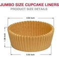 thumbnail image 2 of Extra Jumbo Cupcake Liners 200 Pcs, 3.54 Inch Parchment Muffin Liners for Baking, Muffin Papers Baking Cups (Brown), 2 of 4