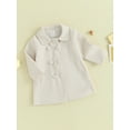 thumbnail image 4 of Bagilaanoe Toddler Baby Girls Winter Wool Coat Long Sleeve A-Line Trench Jacket 1T 2T 3T 4T 5T 6T Kids Fall Warm Outwear, 4 of 9