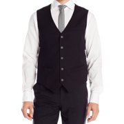 Perry Ellis NEW Black Mens Size Medium M Solid Waistcoat Dress Vest