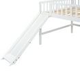 thumbnail image 6 of Modern Full Wooden Low Loft Bed with Ladders and Slide, Loft Bed Frame with Safety Guardrails, Loft Bed for Kids, Children, Teens, Boys, Girls, White, 6 of 9