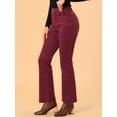 thumbnail image 5 of INSPIRE CHIC Women's Vintage Corduroy Flare Pants Elastic High Waist Stretchy Bell Bottom Trousers, 5 of 6