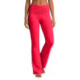 thumbnail image 6 of EliteGoogv Womens Yoga Pants Fold Waist Wide Leg Trousers For Women Summer Vacation Casual Pants Red L, 6 of 7