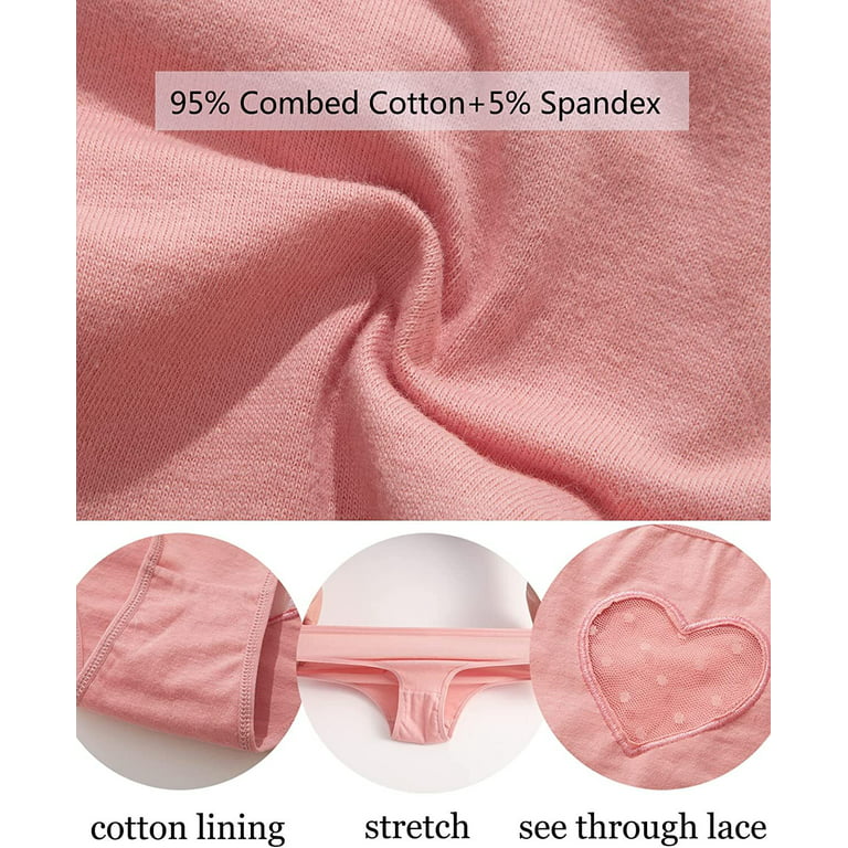 FINETOO 6 Pack Cotton Underwear for women Bikini Panties High Cut
