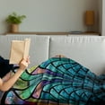 thumbnail image 3 of Abstract Soft Flannel Fleece Blanket, Curves Pattern with Weathered Colors and Blue Ombre Detail Graphic Floral Motifs, Cozy Plush for Indoor and Outdoor Use, 50" x 70", Multicolor, by Ambesonne, 3 of 5