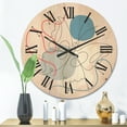 thumbnail image 2 of Designart 'Butterfly With One Line Drawing On Cubism Shapes I' Modern Wood Wall Clock, 2 of 5