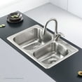 thumbnail image 6 of Kraus 33 Inch Topmount 60/40 Double Bowl 18 Gauge Stainless Steel Kitchen Sink with Noise Defend Sound proofing, 6 of 7