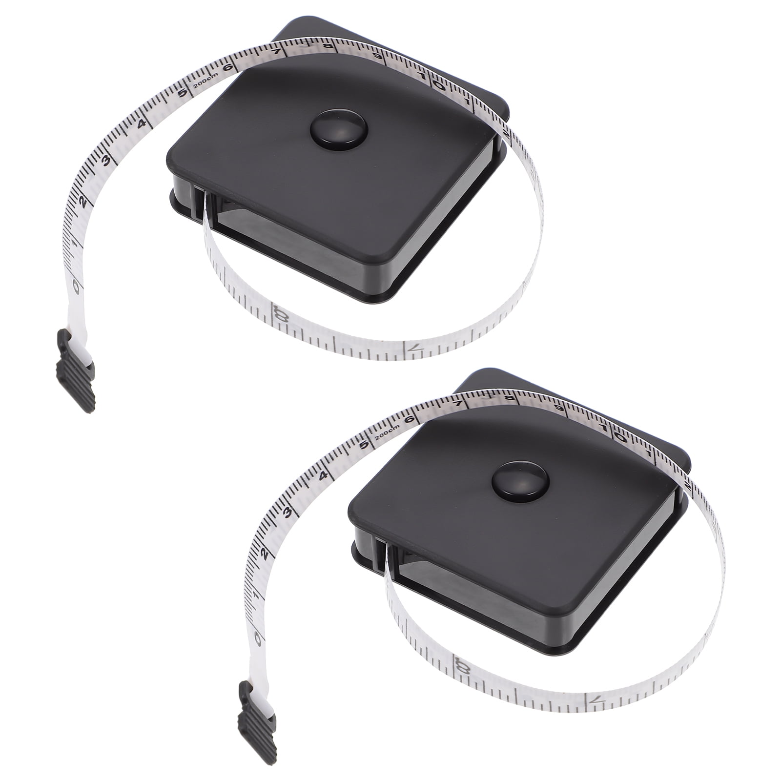 WEUVEB 2-Pack Black Flexible Plastic Measuring Tape Portable Tool for Clothing Sewing Tailoring and Household Use