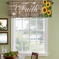 thumbnail image 4 of 2 Pack Valances for Windows, Spring Sunflowers Window Valances for Living Room/Bedroom/Bathroom, Country Farmhouse Brown Wooden Plank Light Filtering Kitchen Curtain Valance 54"W x18" L, 4 of 9