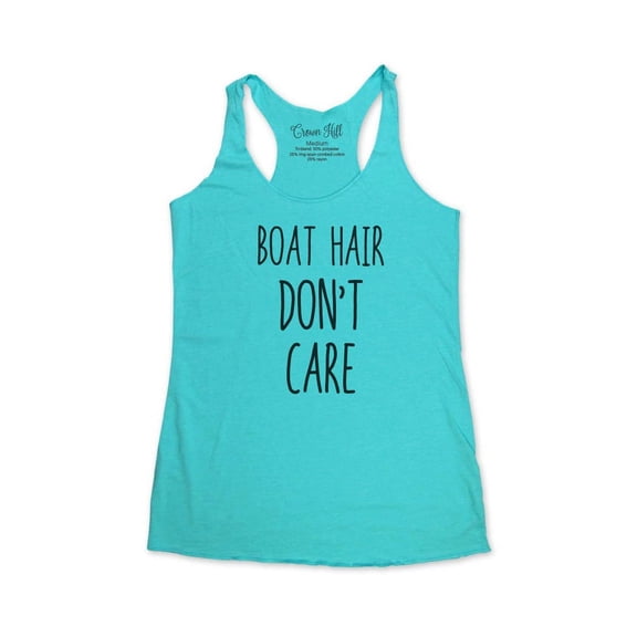 Boat hair don't care - wallsparks Crown Hill Brand - funny workout Bridal shower party tank top - Soft Tri-Blend Racerback Tank for Women