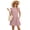Pink, variant on Women's Round Neck Cap Sleeve Mini Dress 60% rayon 30% polyester 5% spandex Lightweight Everyday Wear Casual Style