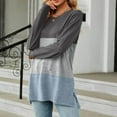 thumbnail image 3 of Scyoekwg Long Sleeve Tops for Women Crew Neck Long Tunic Tops Trendy Dressy Casual Blouses Fall Tops Solid Color Women Blouses Lightweight Pullover (Light Blue,S), 3 of 4