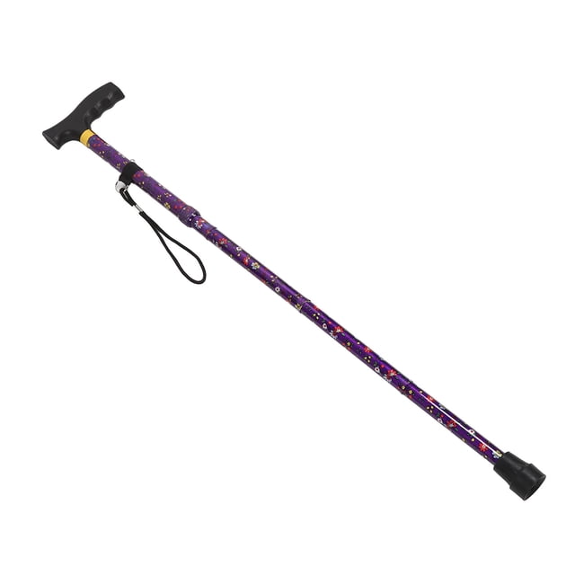 Canne de Marche Assistée, Poignée Ergonomique Canne Pliante Sécurisée Imprimée Hauteur Réglable pour Personnes Blessées pour Assistance au Mouvement