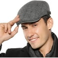 thumbnail image 1 of Casquette Homme Bonnet d'Hiver en Coton Bonnet Bonnet Bonnet Plat, 1 of 7