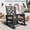 Black, variant on EastVita Outdoor Rocking Chair HDPE Plastic Patio Rocker Chair for Porch Deck Lawn Garde Navy Blue (Grid back panel)