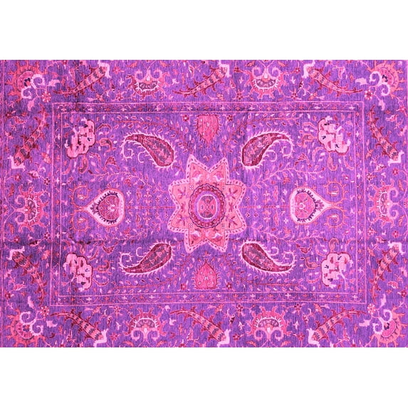 Ahgly Company Indoor Rectangle Oriental Pink Traditional Area Rugs, 8' x 10'