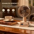 thumbnail image 4 of Retro Portable Table Fan, 100-Speed Digital Display, 90° Tilt USB Rechargeable Desk Fan with 1200mAh Battery, Compact Cooling Fan for Desktop, Office, Bedroom & Travel, 4 of 6