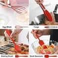 thumbnail image 2 of Walchoice 14 Pcs Cooking Utensils Set with Holder, Heat Resistant Silicone Kitchen Cookware Utensils Set, Kitchen Cooking Tools Includes Spatula Spoon Turner Whisk Tong, Dishwasher safe, Red, 2 of 7