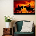 thumbnail image 2 of wall26 - Two Riders Meet While on Horseback - Sunset on The Range - Cowboy Art - Country Western Silhouettes - Canvas Art Home Art - 32x48 inches, 2 of 4