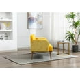 thumbnail image 4 of 55'' Button Tufted Sofa with 2 Decor Pillows, Velvet Accent Couch with Metal Legs, Upholstered Loveseat Sofa for Living Room, Apartment, Weight Capacity 600 LBS, Yellow, 4 of 7