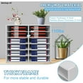 thumbnail image 5 of 12 Compartments White Literature Organizer File Sorter Mail Center Holder Paper Cabinet PVC, 5 of 18