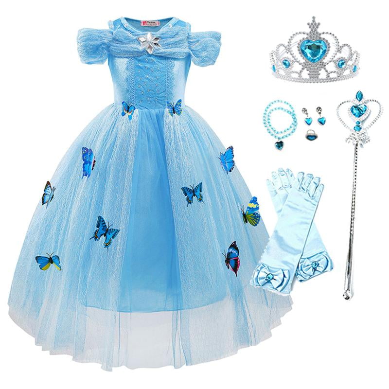 Girls Butterlfy Princess Costume Deluxe Dress Up with Aceessories ...