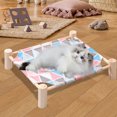 thumbnail image 2 of RKZDSR Wooden Suspended Dog Bed - Elevated Cold Bed for Dogs, Detachable Portable Indoor/Outdoor Pet Bed - Suitable for Cats and Small Dogs, 2 of 7