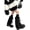 Black, variant on Fuzzy Leg Warmers Women Winter Faux Fur Leg Warmers with Bows Fluffy Boot Cuffs Covers for Halloween Xmas Costume Cosplay Parties