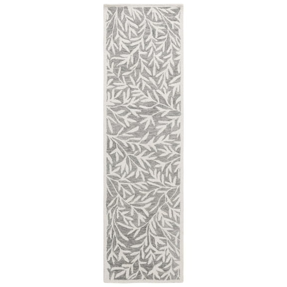 SAFAVIEH Jardin Zahara Floral Runner Rug, Gray/Ivory, 2'3" x 8'